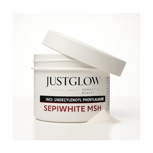 JustGlow Original Sepi White SkinWhite MSH – Ingrédient éclaircissant de qualité cosmétique pour sérums, crèmes et lotions DI