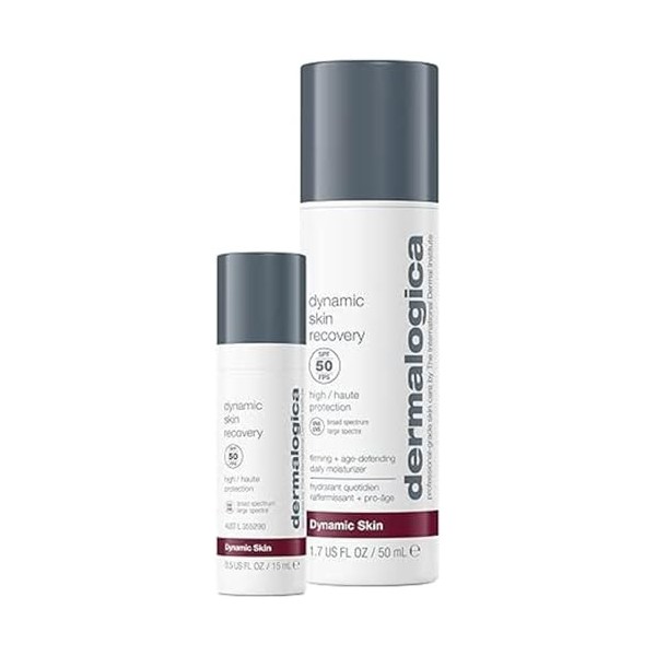 Dermalogica Dynamic Skin Recovery SPF50 format voyage 15ml - Hydratant anti-âge SPF50 aux peptides et antioxydants. Apporte f...