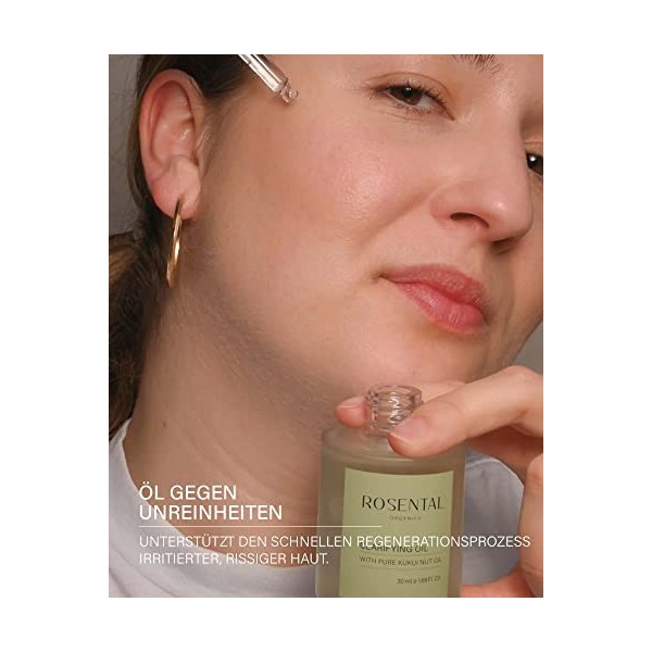 ROSENTAL ORGANICS Clarifying Oil Face Yoga Drops Huile régénérante pour le visage Convient pour le massage et le Gua Sha – Vé