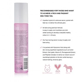 Bare by Vogue Sérum bronzant moyen pour le visage - Obtenez un éclat naturel et ensoleillé, formule hydratante éclatante - Ap