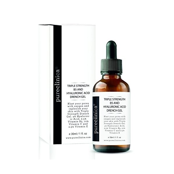 Gel Hydratant Triple Force B5 6,5% Acide Hyaluronique 4% 10% Vitamine C et 2,5% Vitamine E – 30ml / 1 fl oz