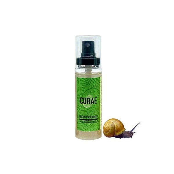 CURAE - Bave d’Escargot 96% Pur - anti vergeture , acné, cicatrice, peau & cheveux abîmé - 100% Naturel & fabriqué en France