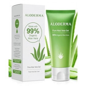 Aloderma Gel daloe vera bio pur à 99 % – Hydratation fraîche et naturelle pour le visage et les peaux sensibles, 113,4 g G