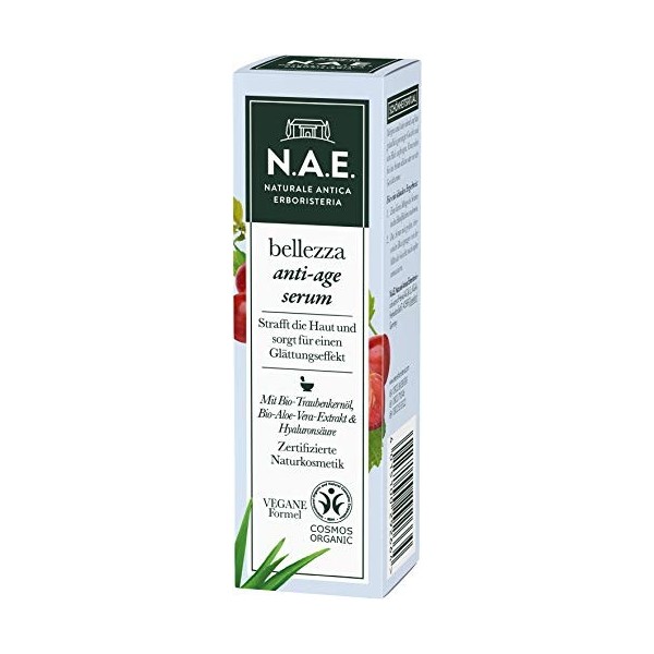 N.A.E. Naturale Antica Erboristeria bellezza Sérum anti-âge, certifié COSMOS Organic et formule végétalienne, 1 pièce 1 x 30