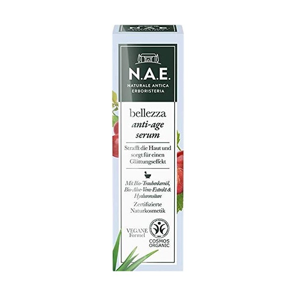 N.A.E. Naturale Antica Erboristeria bellezza Sérum anti-âge, certifié COSMOS Organic et formule végétalienne, 1 pièce 1 x 30