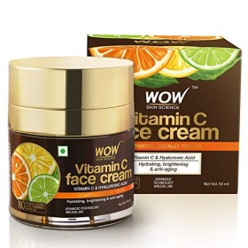 WOW Skin Science Crème pour le visage à la vitamine C pour une peau radieuse - Sans huile, Absorption rapide - Pour tous les 