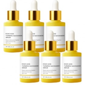 Sérum visage à l’acide kojique, niacinamide et curcuma, correcteur de taches, sérum éclaircissant, booster d’éclat, hydratant...