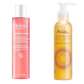 Melvita - Duo Démaquillant et Hydratant - Eau Extraordinaire et Huile Démaquillante - Fabriqué en France