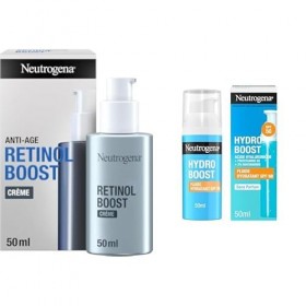 Neutrogena, Crème Anti-Âge Retinol Boost pour Combattre les Signes Visibles de lÂge – enrichie en Rétinol + Fluide Hydratant
