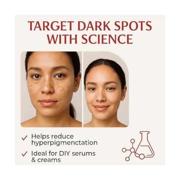 Tranexamic Poudre dacide cosmétique éclaircissante et anti-taches sombres active pour sérums, crèmes et lotions DIY 50 g