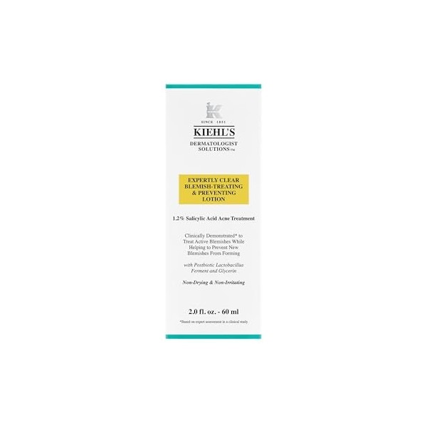 Kiehls, Dermatologist Solutions, Soin Quotidien Anti-Imperfections Expertly Clear Lotion, avec 1,2% dAcide Salicylique & 2%