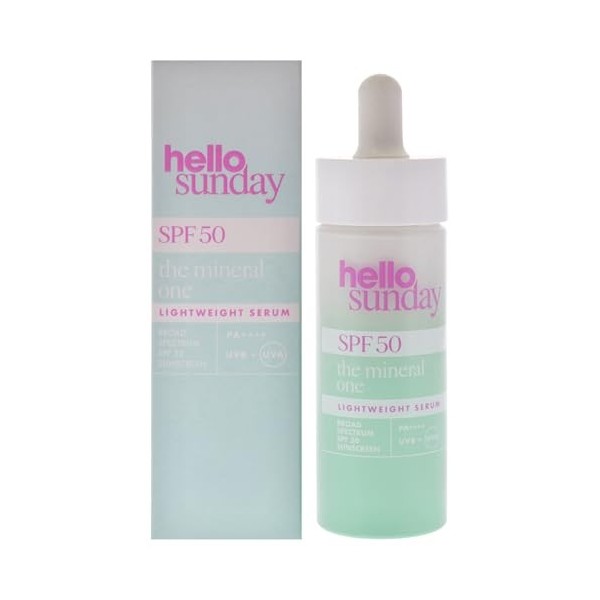 The Mineral One Lightweight Serum SPF 50 Pa Plus by Hello Sunday for Women - 1.01 oz Serum Crème Jour et Nuit