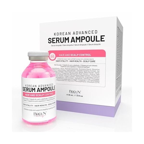 BRÜNN HS - Ampoule Sérum Booster Coréen pour Pousse des Cheveux Usage Sans Derma Pen Soin de la Peau 1,18 fl.oz