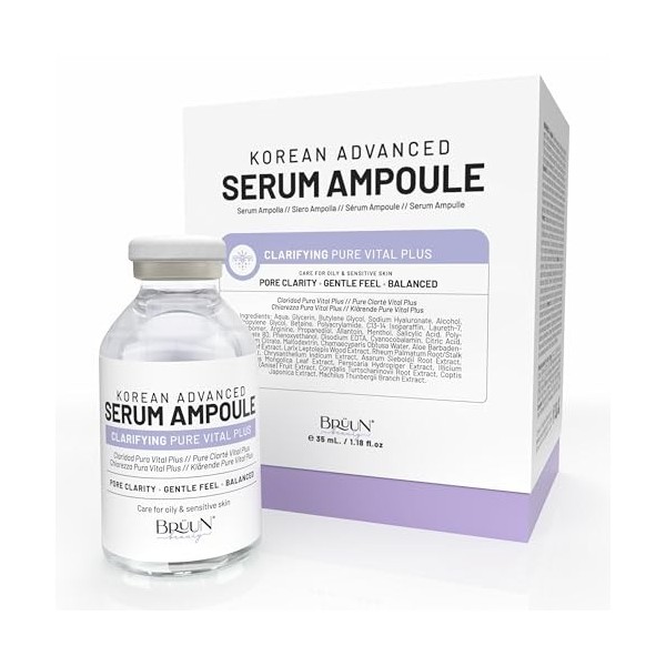 BRÜUN AC - Control Clear and Pure Vita Plus Ampoule - Micro Needling Korean Booster for Face and Body to Use with and without