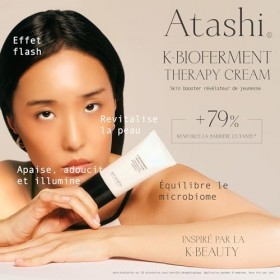Atashi K-Bioferment | Therapy Cream Skin Booster | Soin activateur de jeunesse | Revitalisant anti-âge multi-correcteur | Crè