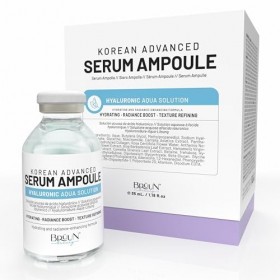 BRÜUN HY - Control Hyaluronic Aqua Solution Ampoule - Micro Needling Korean Serum Booster for Face to Use with and without De