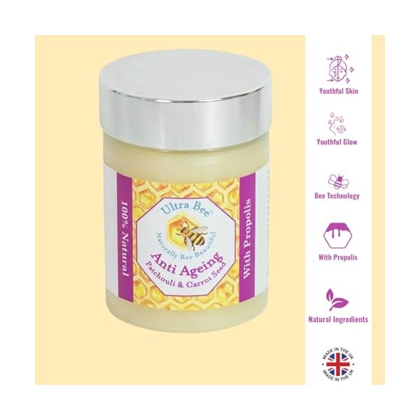 Baume visage anti-âge 100% naturel au miel, patchouli, graine de carotte et j... Crème Jour et Nuit