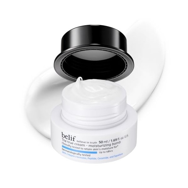 Belif The True Cream Bomb hydratant | Nouvelle et améliorée | 48 heures dhydratation | Barrière de la peau restaure | Peptid