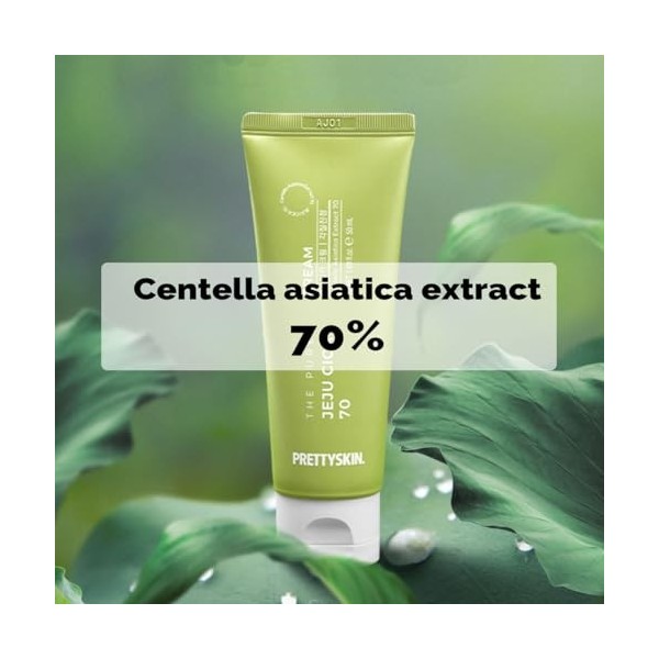 PRETTYSKIN -PS Cica 70 Cica 70 Crème visage à lextrait de centella asiatique 50 ml hypoallergénique avec extrait de ginseng