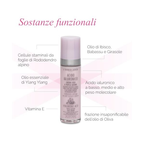 Crema viso acido ialuronico pelli normali secche 50 ml