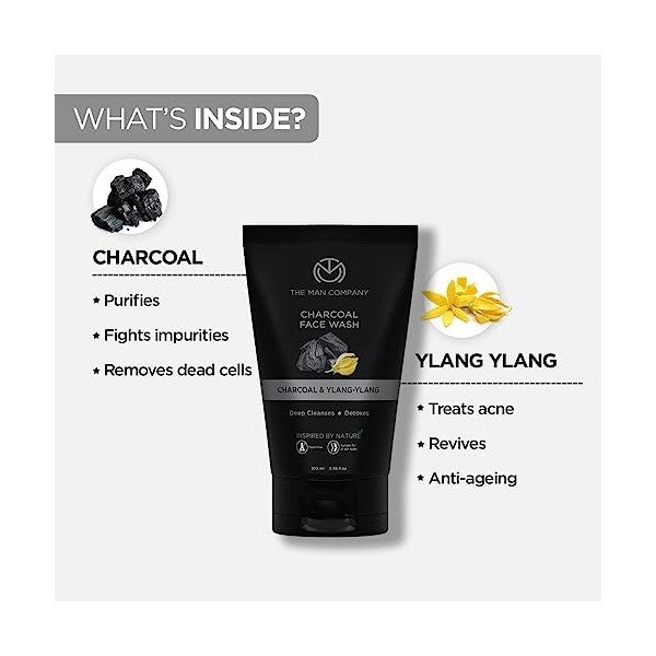 The Man Company De-Tan Daily Pack with Activated Charcoal Face Wash & Daily Moisturizing Face Cream, Argan, Shea Butter, Vita