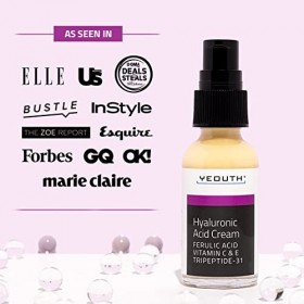 YEOUTH Acide Hyaluronique Creme Hydratante Visage avec Vitamine C, Perfect Anti-Wrinkle, Crème de Nuit Anti-Age pour la Peau 