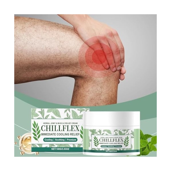 Crème Rafraîchissante CHILLFLEX, Crème Apaisante Au Menthol CHILLFLEX, Gel Apaisant Au Menthol Aux Herbes, Gel Rafraîchissant
