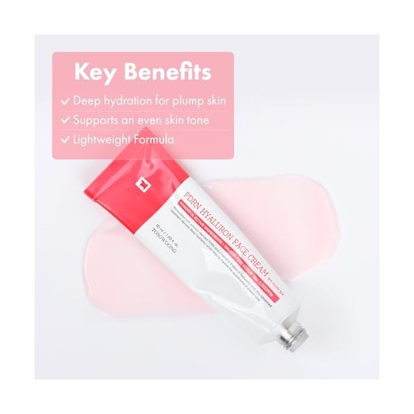TOSOWOONG Crème PDRN Hyaluronique pour le visage, 5 000ppm ADN de saumon, Acide Hyaluronique et Panthénol, Hydratante et Raff