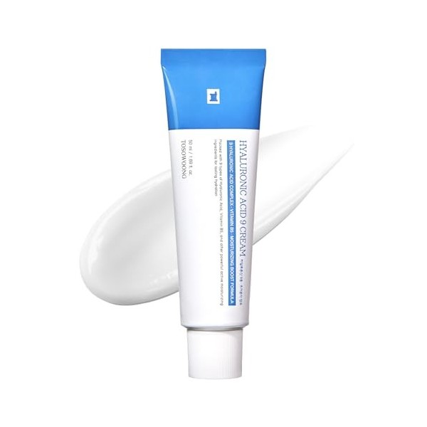 TOSOWOONG Crème à l’acide hyaluronique 9, Vitamine B5, Collagène, Niacinamide, Centella Asiatica, Hydratation longue durée, C