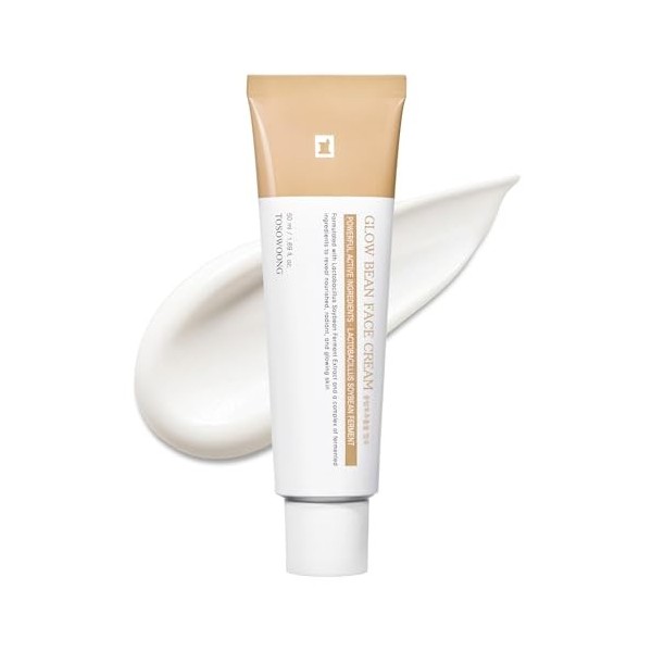 TOSOWOONG Crème Glow Bean pour le visage, 63 844 ppm d’extrait de soja fermenté, crème hydratante à la texture confortable, s