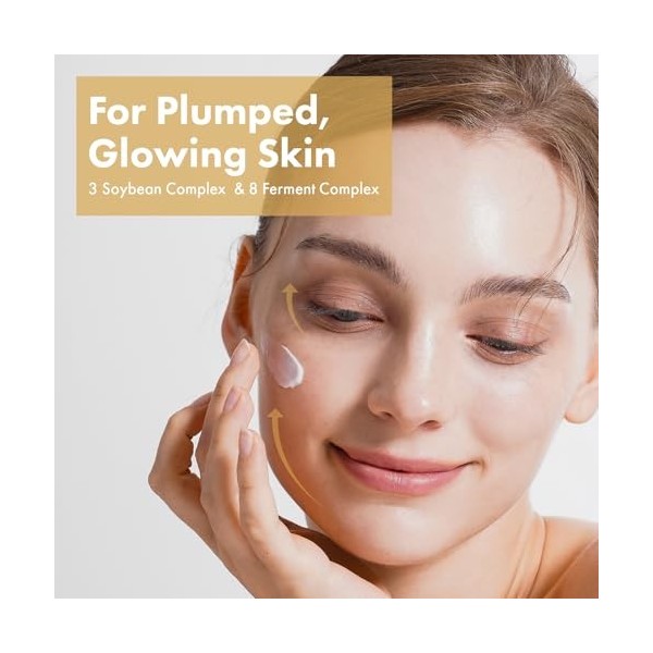 TOSOWOONG Crème Glow Bean pour le visage, 63 844 ppm d’extrait de soja fermenté, crème hydratante à la texture confortable, s
