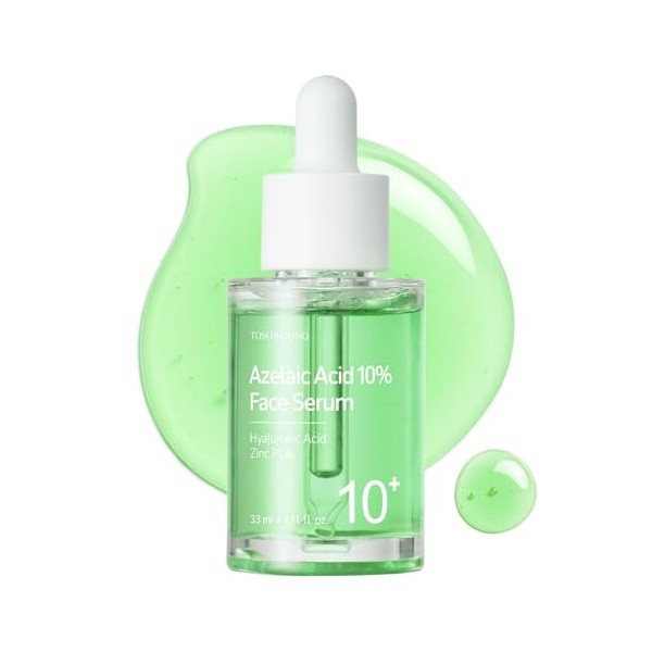 TOSOWOONG Sérum à l’acide azélaïque 10% pour le visage, Soin pour les rougeurs et l’équilibre de la peau, Centella asiatica,