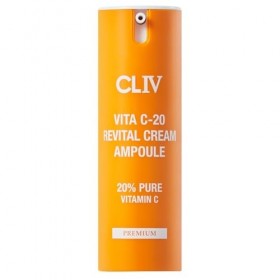CLIV Ampoule De Crème Revitalisante Vita C-20, Soin Hydratant Coréen Pour Le Visage À 20% De Vitamine C Pure, Vitamine E Et A