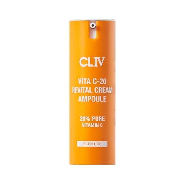 CLIV Ampoule De Crème Revitalisante Vita C-20, Soin Hydratant Coréen Pour Le Visage À 20% De Vitamine C Pure, Vitamine E Et A