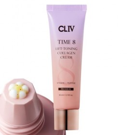 CLIV Crème Tonifiante Au Collagène Time 8 Lift, Soin Hydratant Coréen Pour Le Visage Aux Peptides, Niacinamide Et Complexe Mu