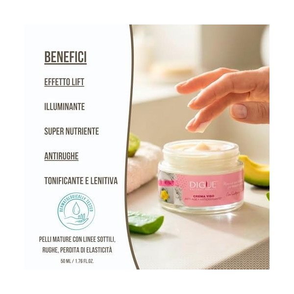 Digue® | Crème Visage Bio Naturelle SuperFood Anti-Age 30 ml avec Extraits davocat et Aloe Vera Bio