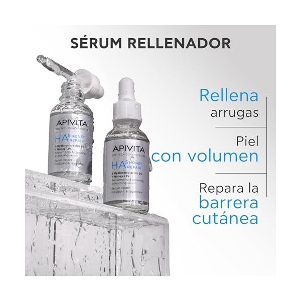 APIVITA Bee Tech Concentrés HA5 Honey Repair 30 ml – Sérum lissant repulpant et réparateur avec 5 acides hyaluroniques, 2 % e