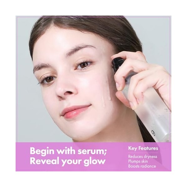 TOSOWOONG 9 Sérum peptidique pour la peau, Essence visage à base de niacinamide et d’acide hyaluronique, Convient à tous les 