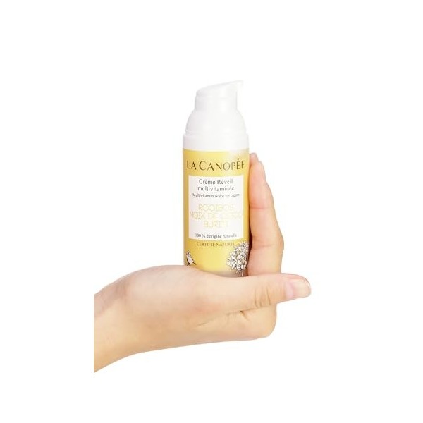 LA CANOPEE Crème Réveil Multivitaminée, Soin Visage Naturel, Rooibos et Noix de Coco, 50ml Crème Jour et Nuit