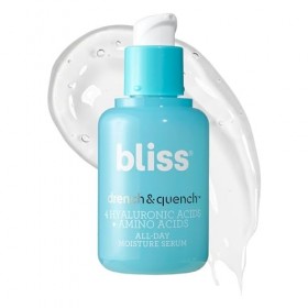 Bliss Sérum à lacide hyaluronique Drench Quench avec acides aminés Formule légère à base deau multicouches et repulpante po
