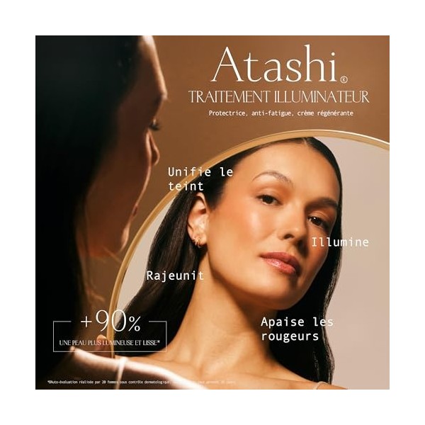 Atashi Firmness & Brightness - Thérapie Protectrice Illuminatrice Anti-Fatigue | Hydrate et Réduit les Imperfections | Avec L