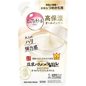 Sana Nameraka Honpo Soy Milk Isoflavone Wrinkle Gel Cream - 80g - Refill Green Tea Set 