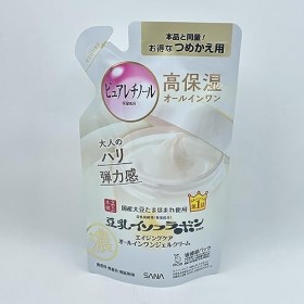 Sana Nameraka Honpo Soy Milk Isoflavone Wrinkle Gel Cream - 80g - Refill Green Tea Set 