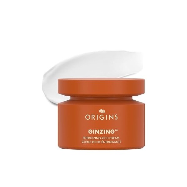 Origins GinZing Energizing Rich Cream | Hydratant visage pour peaux sèches à la niacinamide, à la caféine et au ginseng