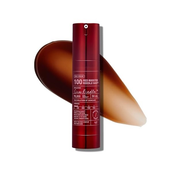 VT COSMETICS Sérum Red Booster Reedle Shot, 50ml, Soin Microneedling avec Sang de Dragon pour Peau Irritée et Stressée par le