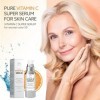 Sérum super vitamine C pour femmes de plus de 70 ans : vitamine C vitamine E acide hyaluronique caféine hydratant – Hydrate, 