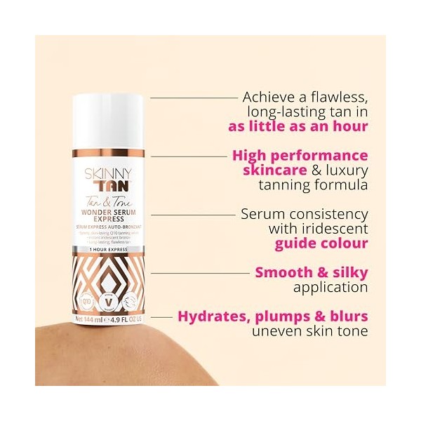 Tan and Tone Wonder Serum Express - 1 Hour Express by Skinny Tan for Women - 4.9 oz Serum