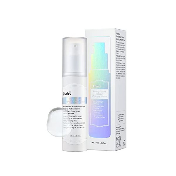 DearKlairs Sérum vitaminé fraîchement pressé, soin coréen, acide 3-O-éthyl ascorbique 10%, niacinamide, texture non grasse po