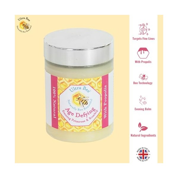 Ultra Bee Hydratant Visage 100% Naturel Anti-Âge 100 ml Crème Jour et Nuit