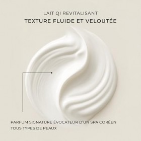 Qiriness - Lait Corps Qi Revitalisant - Hydratation & Éclat - Pour le Corps - Tous Types de Peaux - Parfum Spa Coréen - Textu...